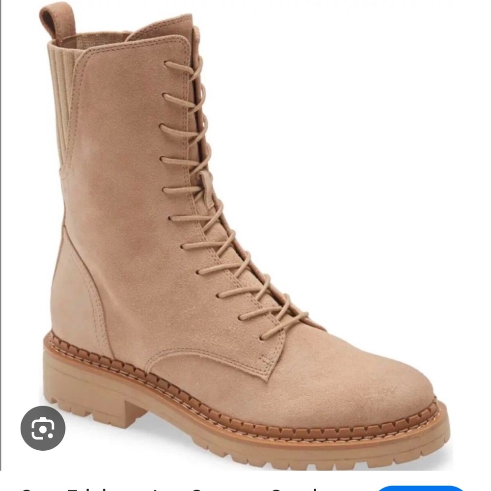 Sam Edelman Lex Tan Suede Lace-Up Boots